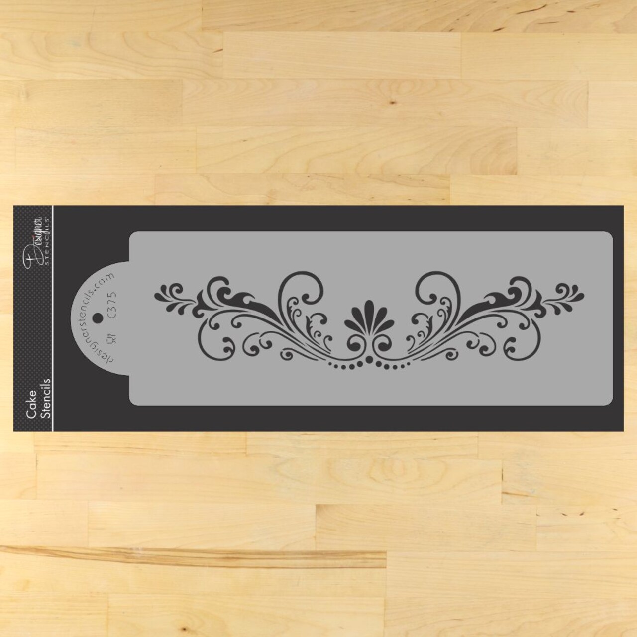 Fleur De Lis Cake Stencil Side #2 | C375 by Designer Stencils | Cake Decorating Tools |